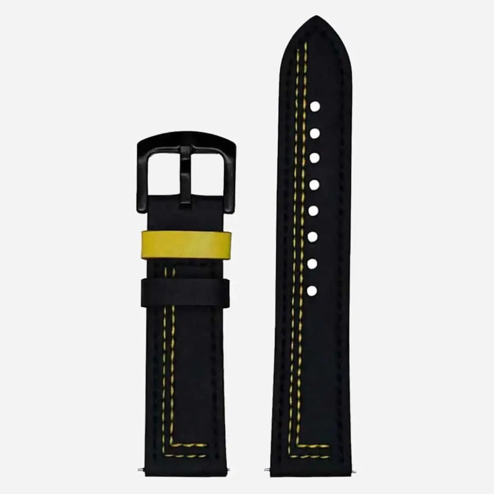 Black & Yellow Leather RS Strap