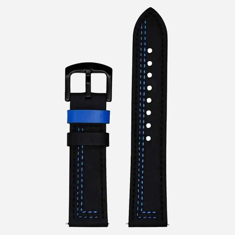 Black & Blue Leather RS Strap